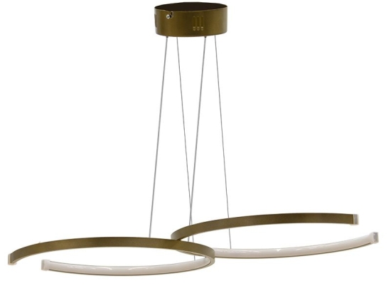Φωτιστικό οροφής δίφωτο PWL-1176 pakoworld LED 3000K χρυσό 66x39x44εκ
