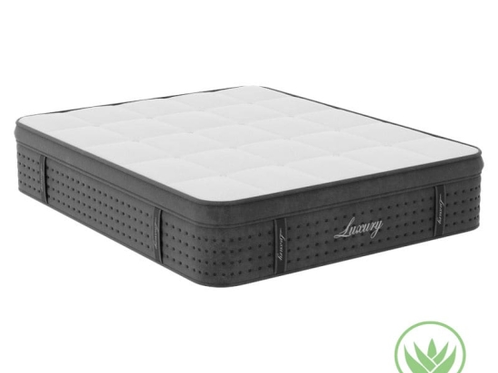 Στρώμα Luxury pakoworld pocket spring+gel memory foam+latex μονής όψης aloe vera 34-36cm 160x200εκ