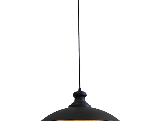 Φωτιστικό Οροφής LM-320 1/L BL-GL 34-0042 Black Μέταλλο