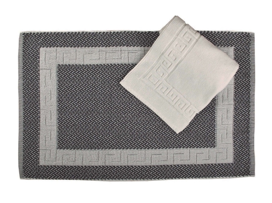 Πατάκι Ξενοδοχείου Μαίανδρος Grey 100% Cotton 50Χ75 50x75cm 100% Βαμβάκι
