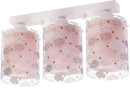 Φωτιστικό Οροφής Τρίφωτο Σε Ράγα Clouds 41413 S Pink Ango Πολυπροπυλένιο
