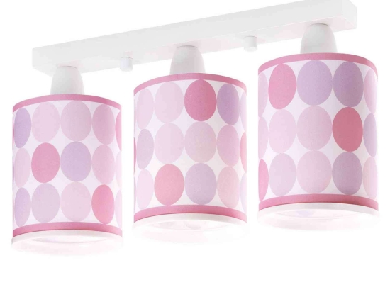 Φωτιστικό Οροφής Τρίφωτο Σε Ράγα Colors 62003 S White-Pink Ango Πολυπροπυλένιο