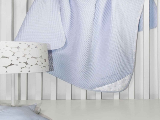 Κουβέρτα Πικέ Heaven Light Blue Guy Laroche Κούνιας 110x150cm 100% Βαμβάκι