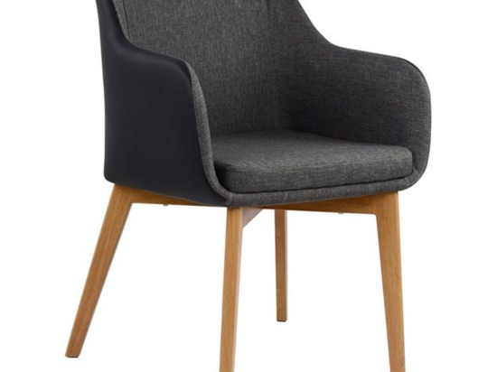 Πολυθρόνα Bristol HM0141.01 Γκρί 57X59X86cm Σετ 2τμχ Μέταλλο,Ύφασμα,Pu