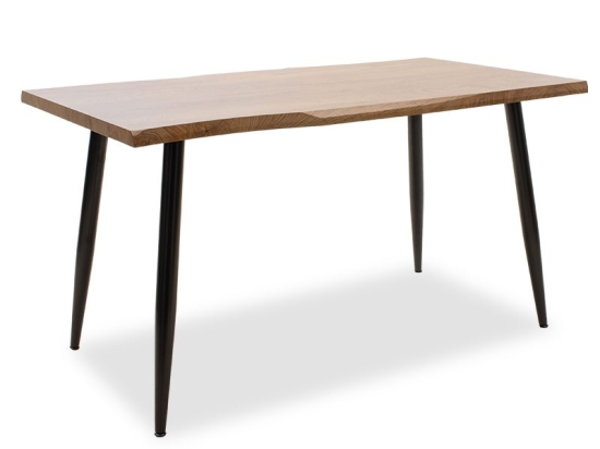 Τραπέζι Neve pakoworld MDF καρυδί-πόδι μεταλλικό μαύρο 140x80x75εκ