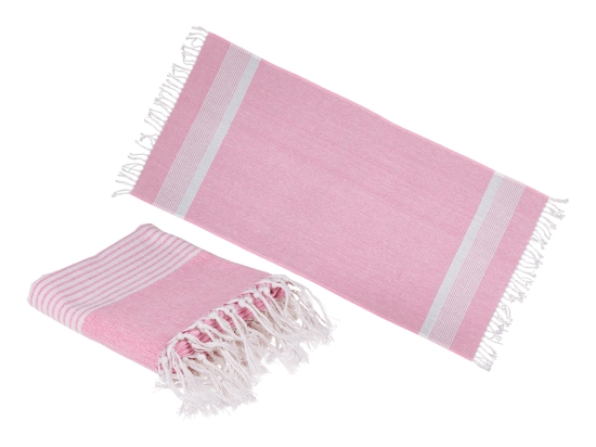 Λευκή ροζ πετσέτα Fouta  80 x 170 cm, 80% βαμβάκι  20% πολυεστέρας