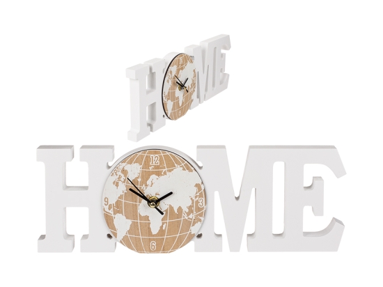 Άσπρο Ξυλινο Ρολόϊ Home με σχέδιο Χάρτη