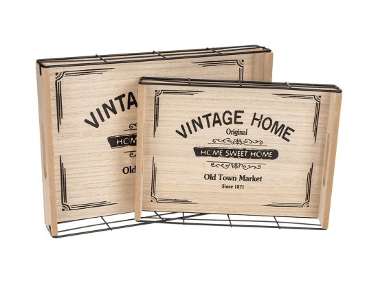 Δίσκος Vintage Home Σετ 2 τμχ  34 x 24,5 &amp; 28 x 20,5 εκ