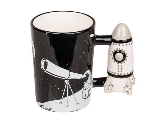 Κούπα Spaceman με χερούλι Rocket, 14 x 12 εκ., ντολομίτης, 300 ml