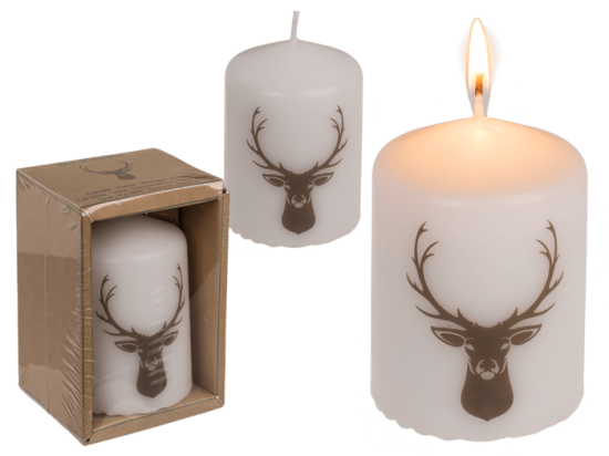 Pillar candle, deer head