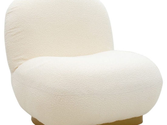 Πολυθρόνα Rosalie pakoworld ύφασμα μπουκλέ cream-χρυσό 85x82x77εκ