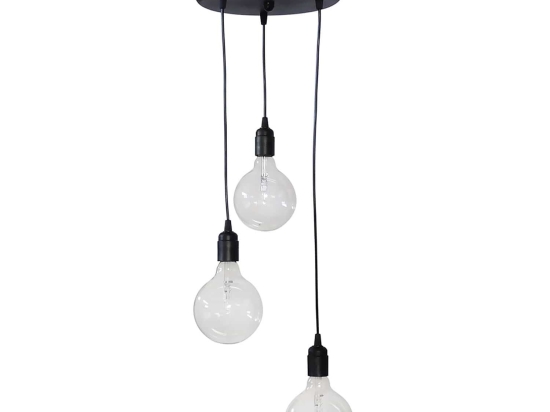 Φωτιστικό Οροφής Τρίφωτο KA-01  31-0703 Black PVC