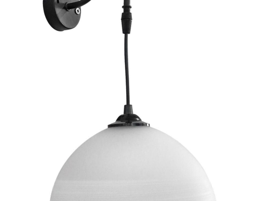 Φωτιστικό Τοίχου S-1020AP 02-0228 Black-White Φ22 Heronia Γυαλί