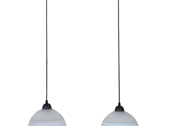 Φωτιστικό Οροφής - Ράγα GL-1020Raga 2L CE 02-0230 Black-White Heronia Μέταλλο,Γυαλί