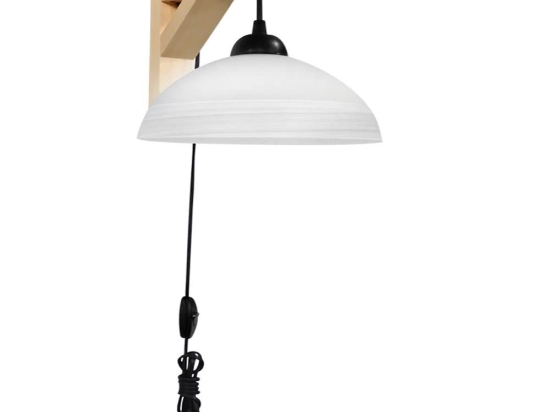 Φωτιστικό Τοίχου Gl-1020AP FIS 02-0240 Black-White Heronia Ξύλο,Γυαλί