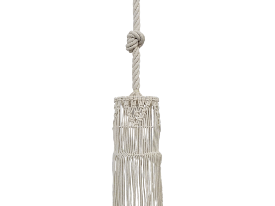 Φωτιστικό Οροφής Mac-01 Φ15 1/L Macrame 31-1059 White Heronia Σχοινί, Πλαστικό