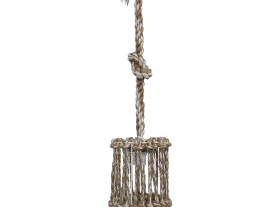 Φωτιστικό Οροφής Μix-15 1/L Rope Φ15 31-1115 White-Brown Heronia Σχοινί,Μέταλλο