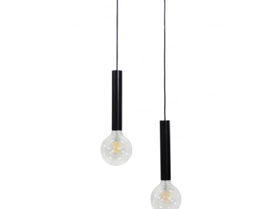 Φωτιστικό Οροφής S-42Pendel 2/L Black 34-0192 Heronia Μέταλλο,Πλαστικό