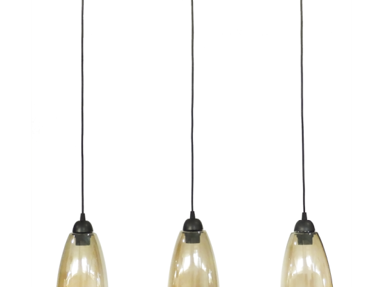 Φωτιστικό Οροφής - Ράγα GL-5050 Raga 3/L BL-Honey 02-0276 Heronia Μέταλλο,Γυαλί