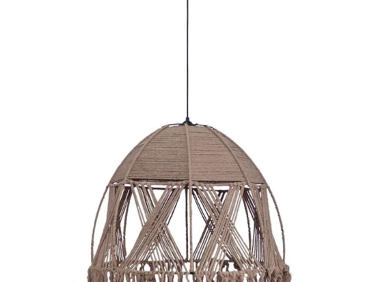 Φωτιστικό Οροφής Brazil-B 31-1301 1/Φ Φ60cm 140cm Mackrame Brown Heronia