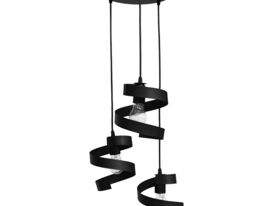 Φωτιστικό Οροφής Flexi-01 34-0324 Με Έλασμα 3/Ε27 Φ33x80cm Black Heronia