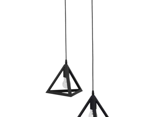 Φωτιστικό Οροφής Giza 34-0334 2/Ε27 Φ40 80cm Μεταλλικό Black Heronia