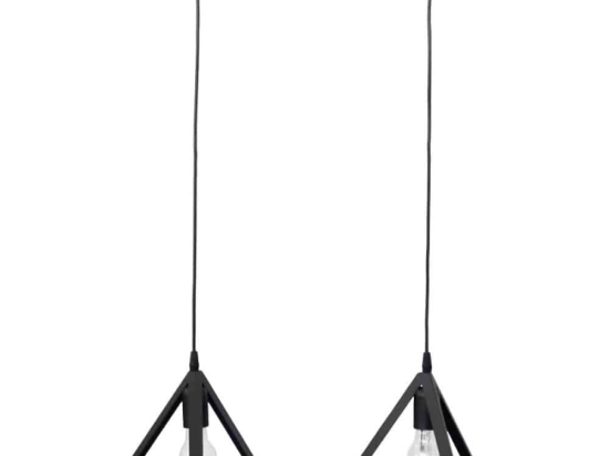 Φωτιστικό Οροφής - Ράγα Giza 34-0336 2/Ε27 50x21x80cm Μεταλλικό Black Heronia