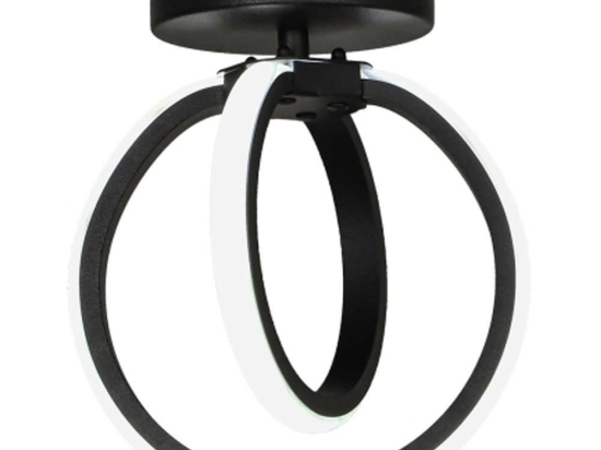 Φωτιστικό Οροφής - Πλαφονιέρα Venus 01-0352 Led 24W Φ19x24cm Black Heronia Μέταλλο