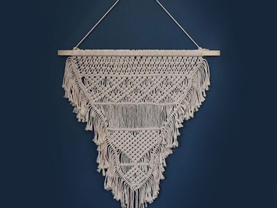 Διακοσμητικό Επιτοίχιο Μακραμέ 00.02.23004 64Χ88cm White Σχοινί