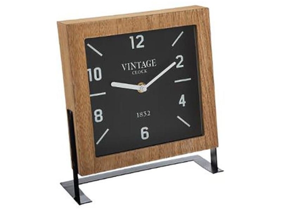 Ρολόι Επιτραπέζιο 07.166985 20Χ8Χ23,1cm Black-Brown Ξύλο