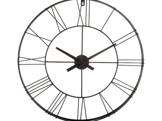 Ρολόι Τοίχου 07.166977A Φ70cm Black Μέταλλο
