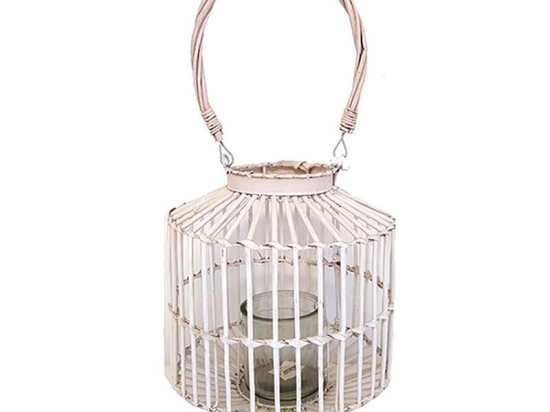 Φανάρι Cage 00.06.6109 26/13Χ29cm White Ξύλο