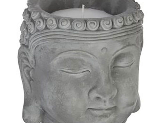 Βούδας Διακοσμητικός Με Κερί Citronella 07.155302 13,5X13cm Grey Κεραμικό