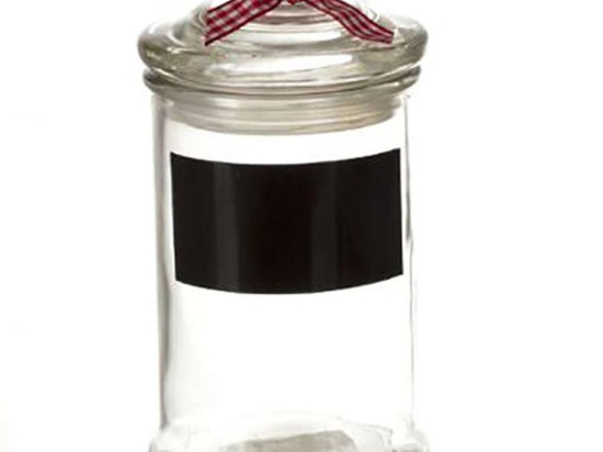 Βάζο Γυάλινο Με Μαυροπίνακα 07.125256 5,8Χ11cm 190ml Clear Γυαλί