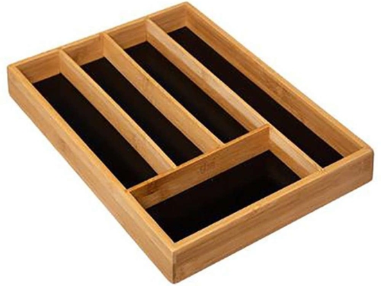 Κουταλοθήκη Συρταριού 07.167748 25Χ34Χ4,3cm Bamboo Natural-Black Bamboo