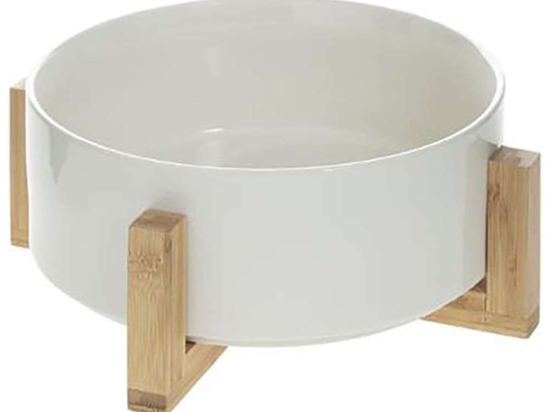 Σαλατιέρα Σε Βάση Bamboo 07.160744 Φ27,2cm Κεραμική White Medium Κεραμικό