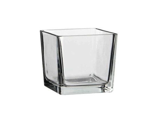 Κηροπήγιο Τετράγωνο Lotty 02.1013004 12x12cm Γυάλινο Clear Γυαλί