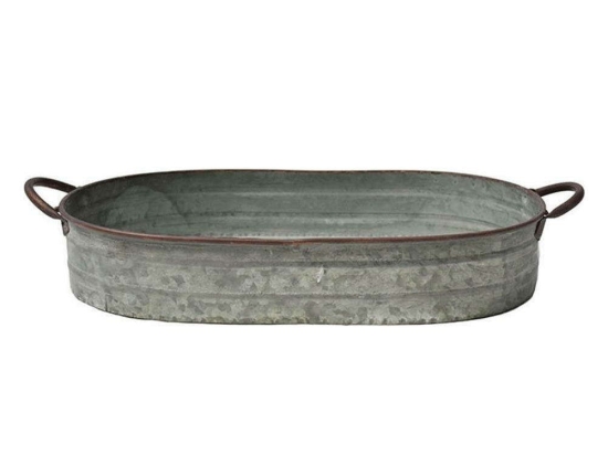 Δίσκος Διακοσμητικός Vintage Zinc 00.07.7110C 42x29,5x7cm Silver Μέταλλο