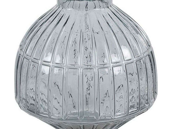 Βάζο Γυάλινο 013.782985 27x26cm Grey Γυαλί