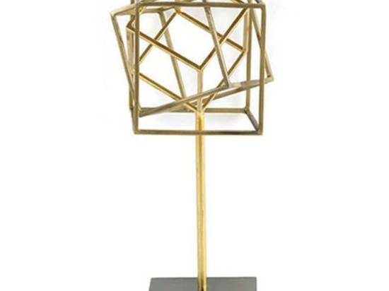 Διακοσμητικό Επιτραπέζιο Karim 013.767475 18x18x39cm Gold Μέταλλο