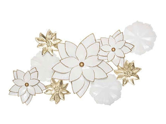 Διακοσμητικό Τοίχου Folk 07.179476 80x42cm White-Gold Μέταλλο