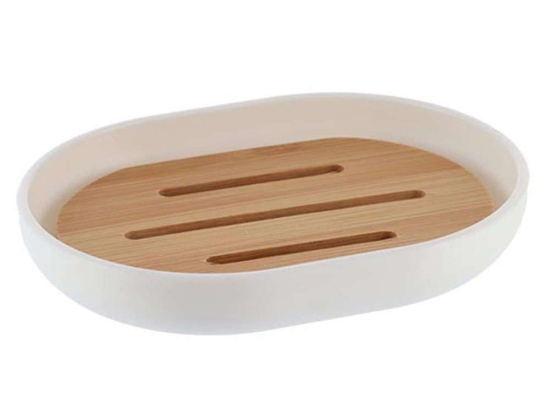 Σαπουνοθήκη Bamboo 06.6474210 White-Natural Πλαστικό,Bamboo