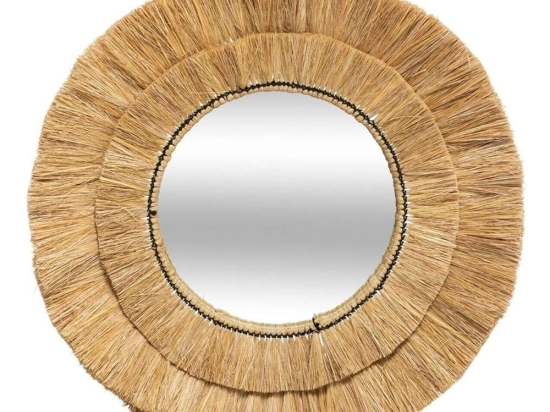 Καθρέπτης Τοίχου Raffia 07.173839 Φ60/30cm Brown Raffia