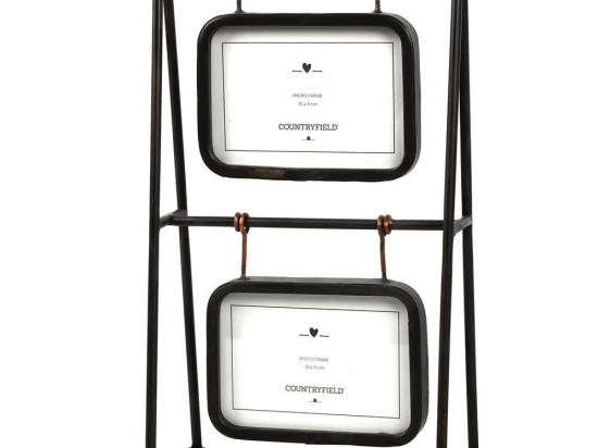 Κορνίζα Επιτραπέζια 2 Θέσεων 013.784092 13x19cm Black-Gold Μέταλλο