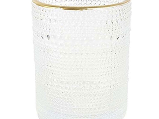Κηροπήγιο Γυάλινο Rim 013.783459 10x12,5cm Clear-Gold Γυαλί