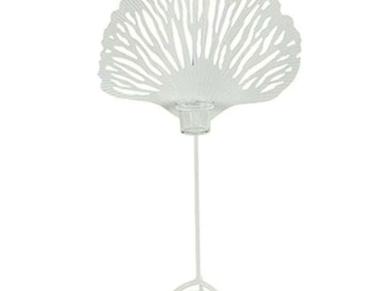 Κηροπήγιο Μεταλλικό Κοράλι 013.787036 56cm White Μέταλλο