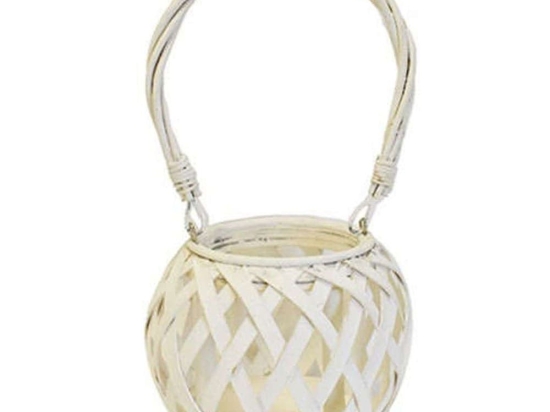 Φανάρι Ξύλινο 00.07.7804 Φ17x13cm White Ξύλο