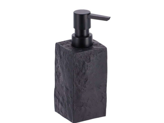 Δοχείο Κρεμοσάπουνου Stone 06.62120103 Black Πολυρεσίνη