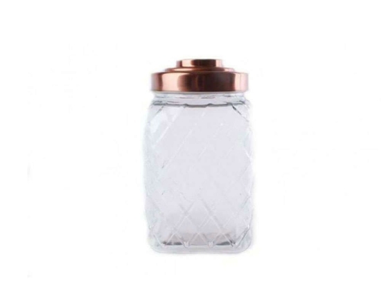 Βάζο Αποθήκευσης Vintage 014.KG0095 15x25cm Clear-Bronze Γυαλί