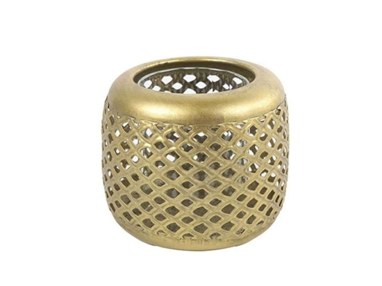 Κηροπήγιο Μεταλλικό 013.786038 11,5x9,5cm Gold Μέταλλο